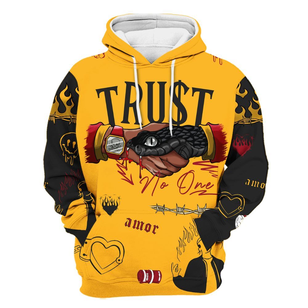 Hoodie To Match White Taxi 12s Shirt, Snake Trust No One All Over Print