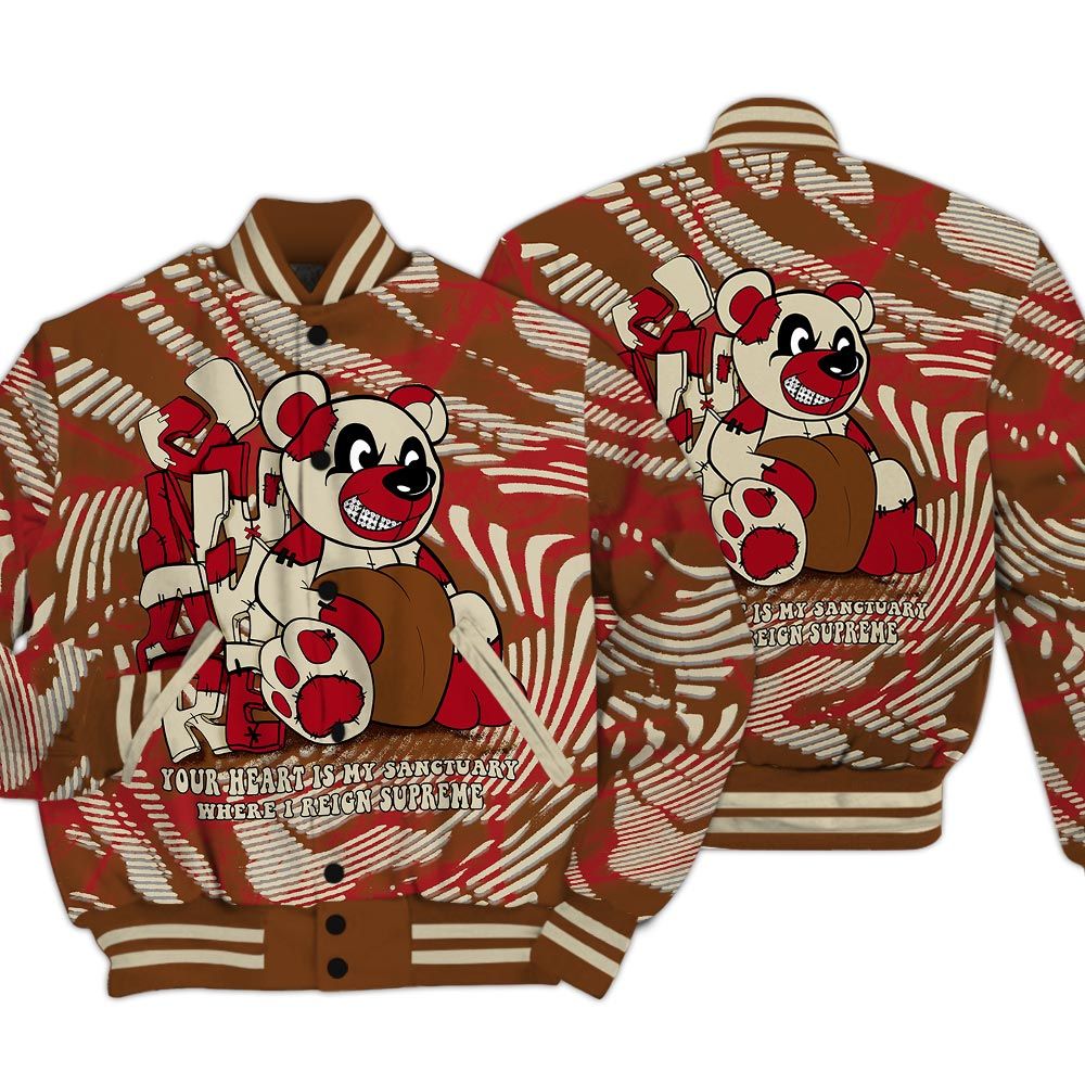 Varsity Jacket To Match Archaeo Brown 5s - Possession Bear Fume Varsity Jacket Unisex