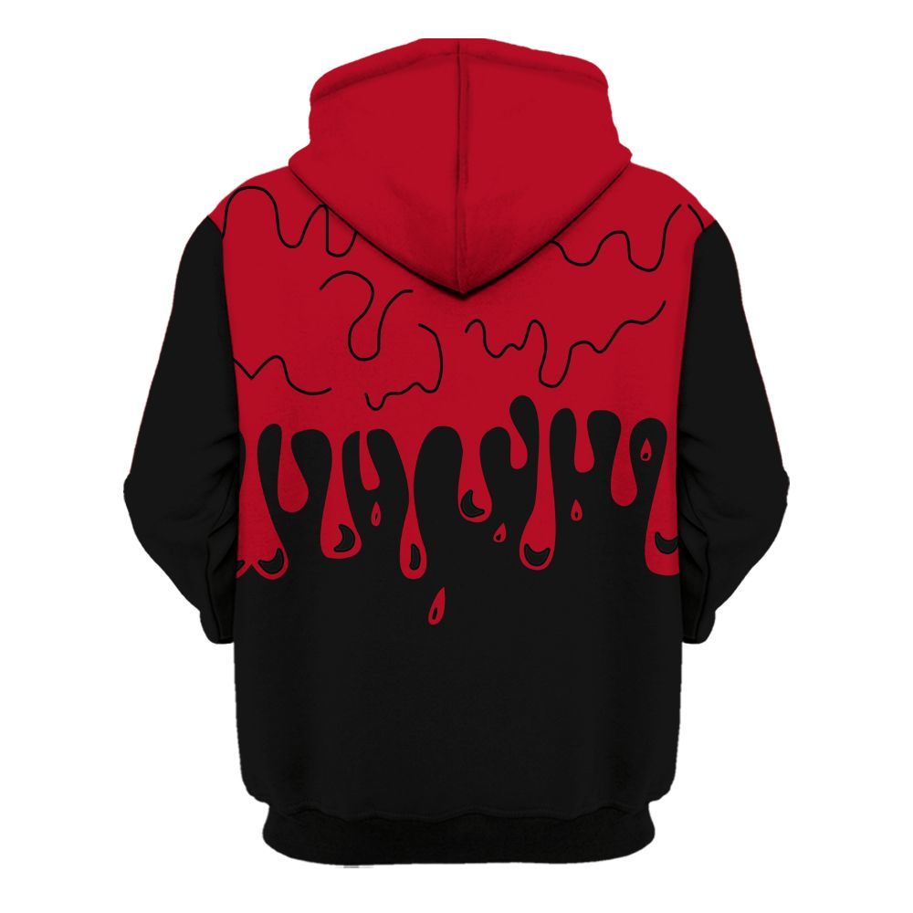 Hoodie To Match Air Griffey Max Black Red Navy Blue 1s - Snake Trust No One Drip All Over Print
