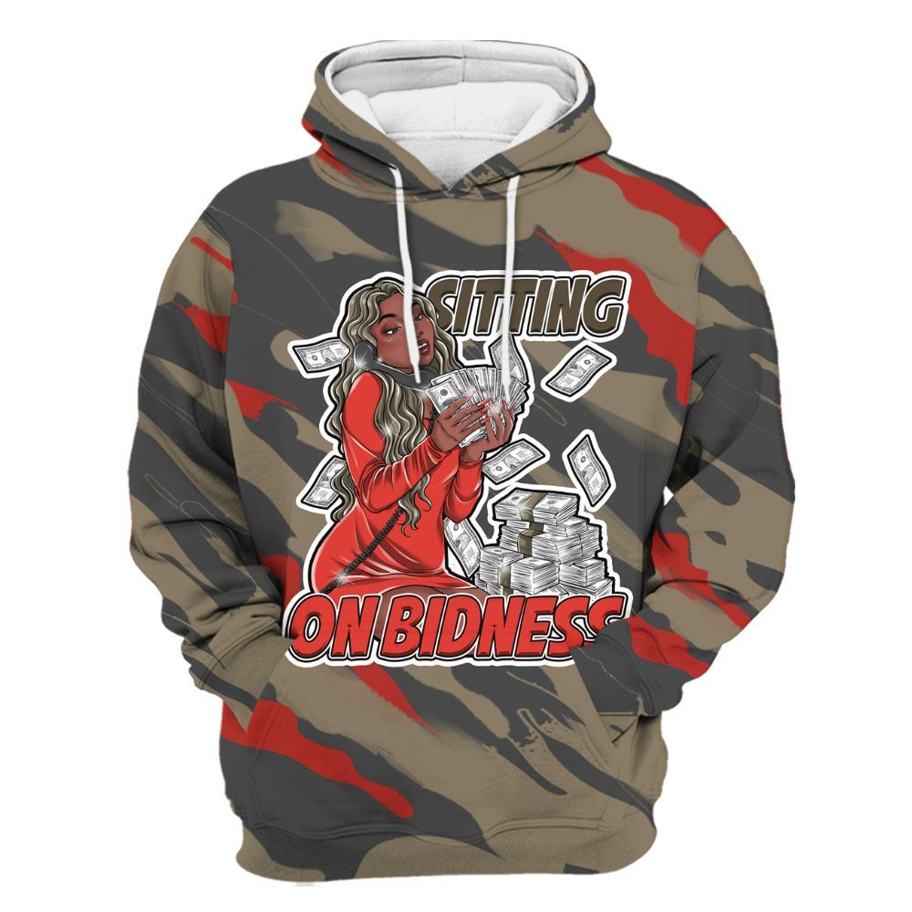 Hoodie To Match Olive 9s - Bidness Colored All Over Print