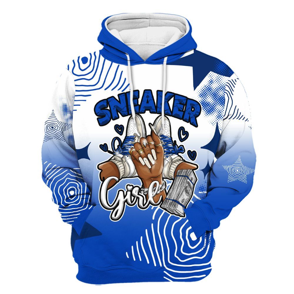 Hoodie To Match Low Game Royal 1s - Sneakerz Girlz Unique Starz All Over Print