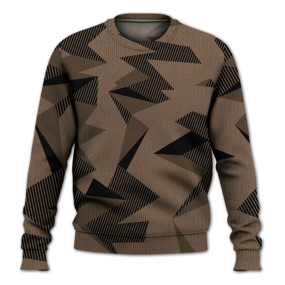 Knitted Sweater To Match Dark Mocha Jack - Geometric Camouflage Pattern