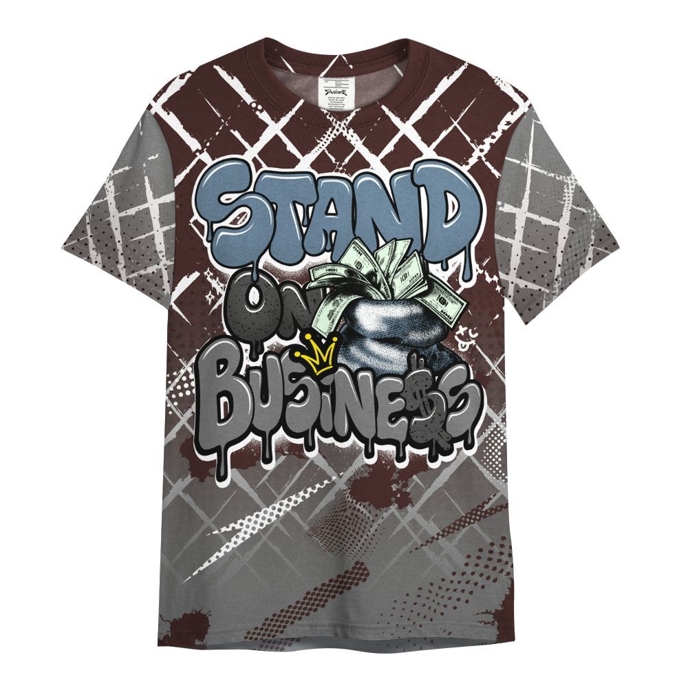 Shirt To Match Burgundy 5s - Halftone Stand Business Dripping All Over Print