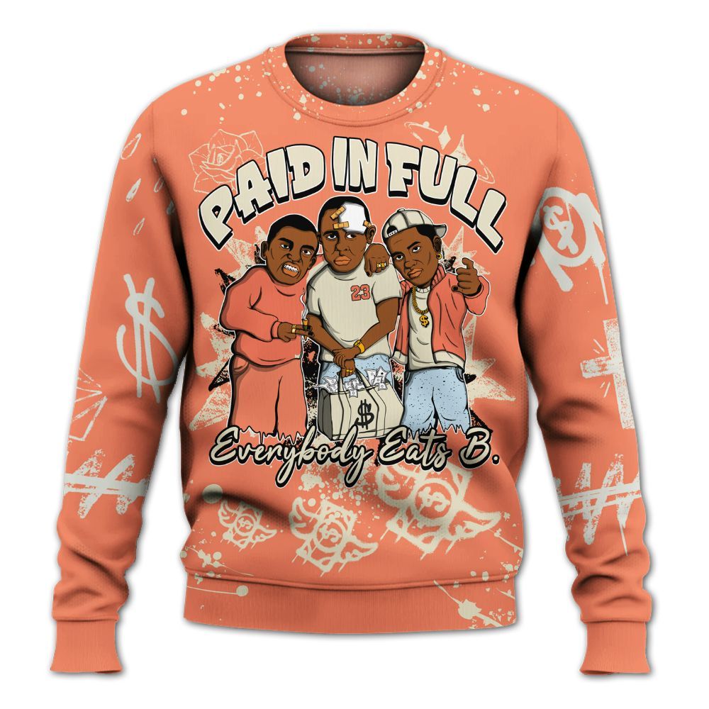 Sweatshirt To Match DJ Khaled Crimson Bliss 5s - Everybody Paid In Full Crayon All Over Print