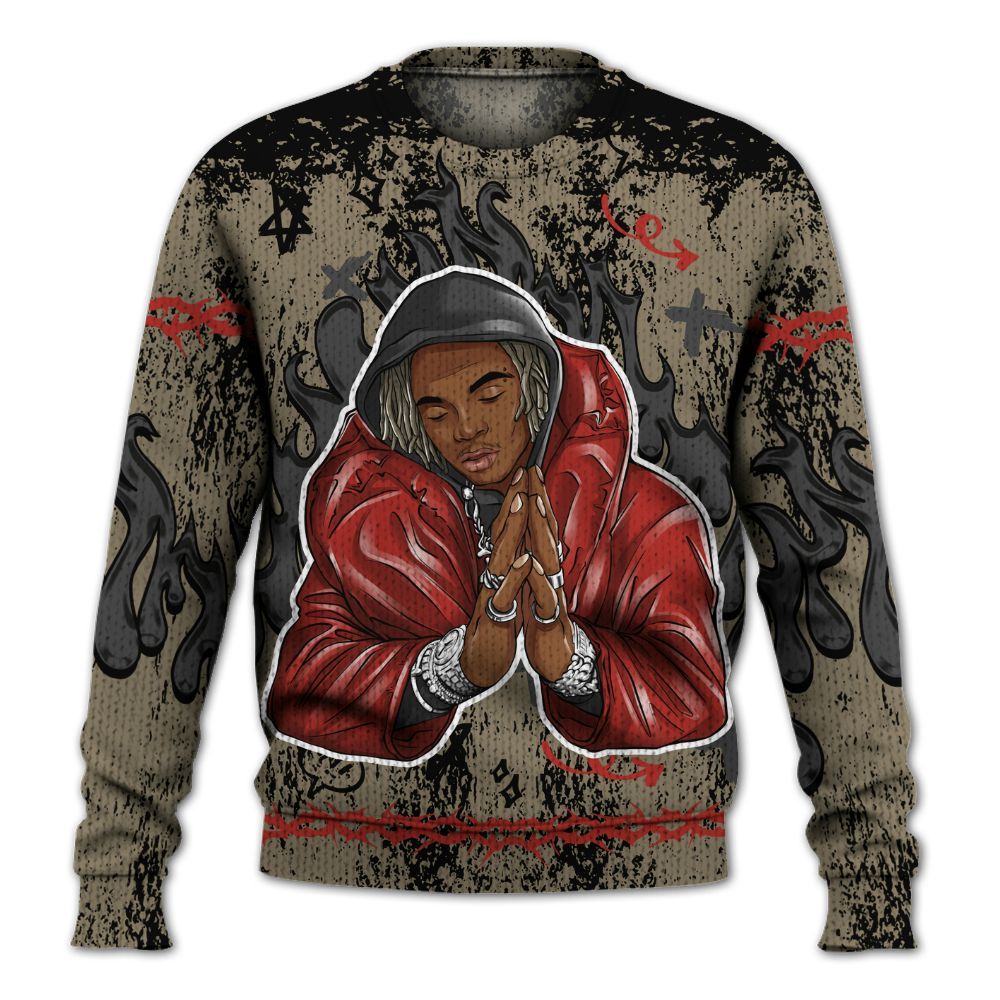 Knitted Sweater To Match Olive 9s - Trappin' Unique Graphics