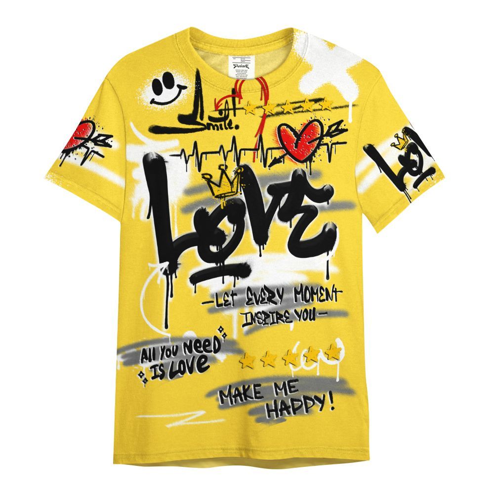 Shirt To Match Mid New Love 2025 1s - Happy Love Beats Graffiti All Over Print