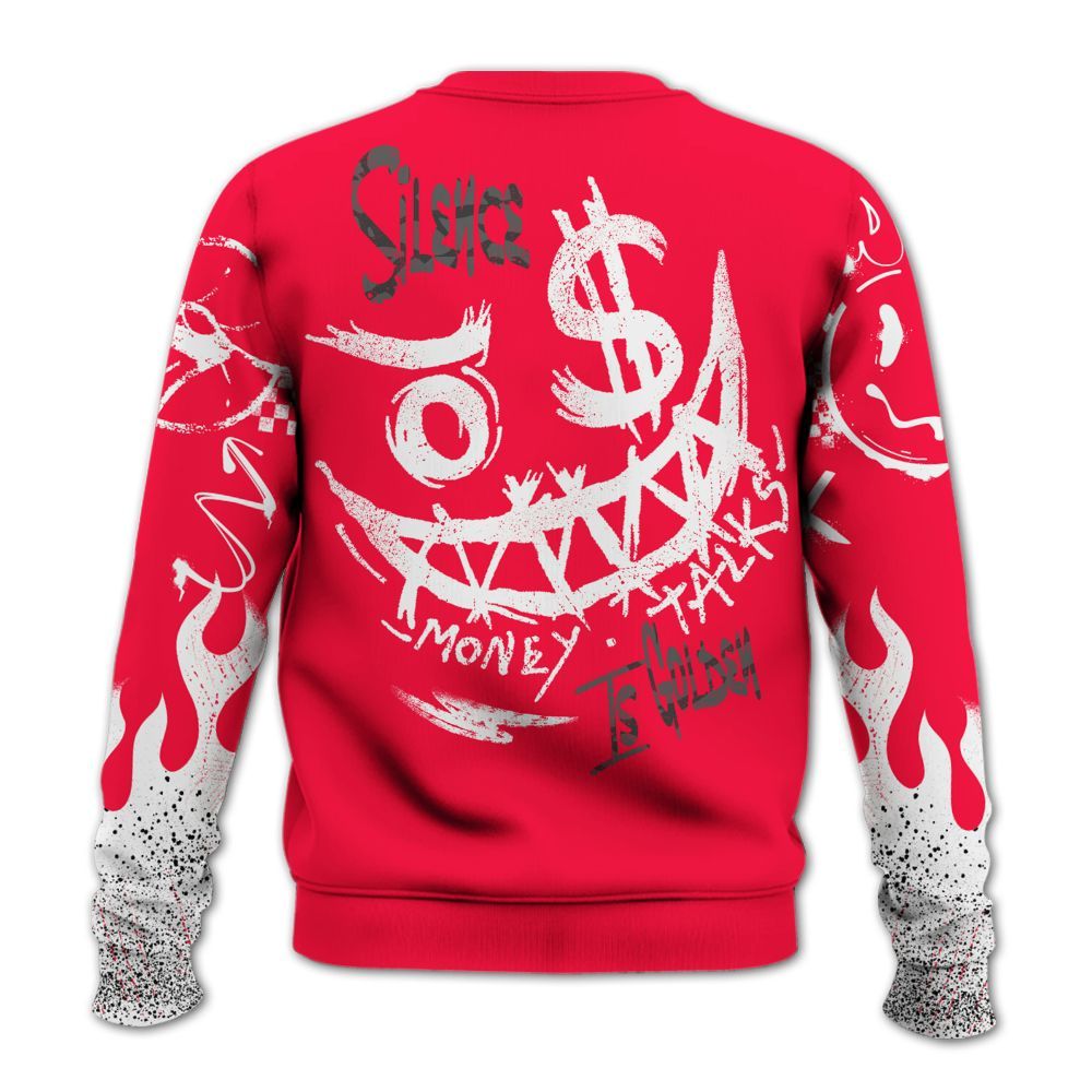 Sweatshirt To Match Retro Fire Red 3s - Mouth Burning Street Style All Over Print