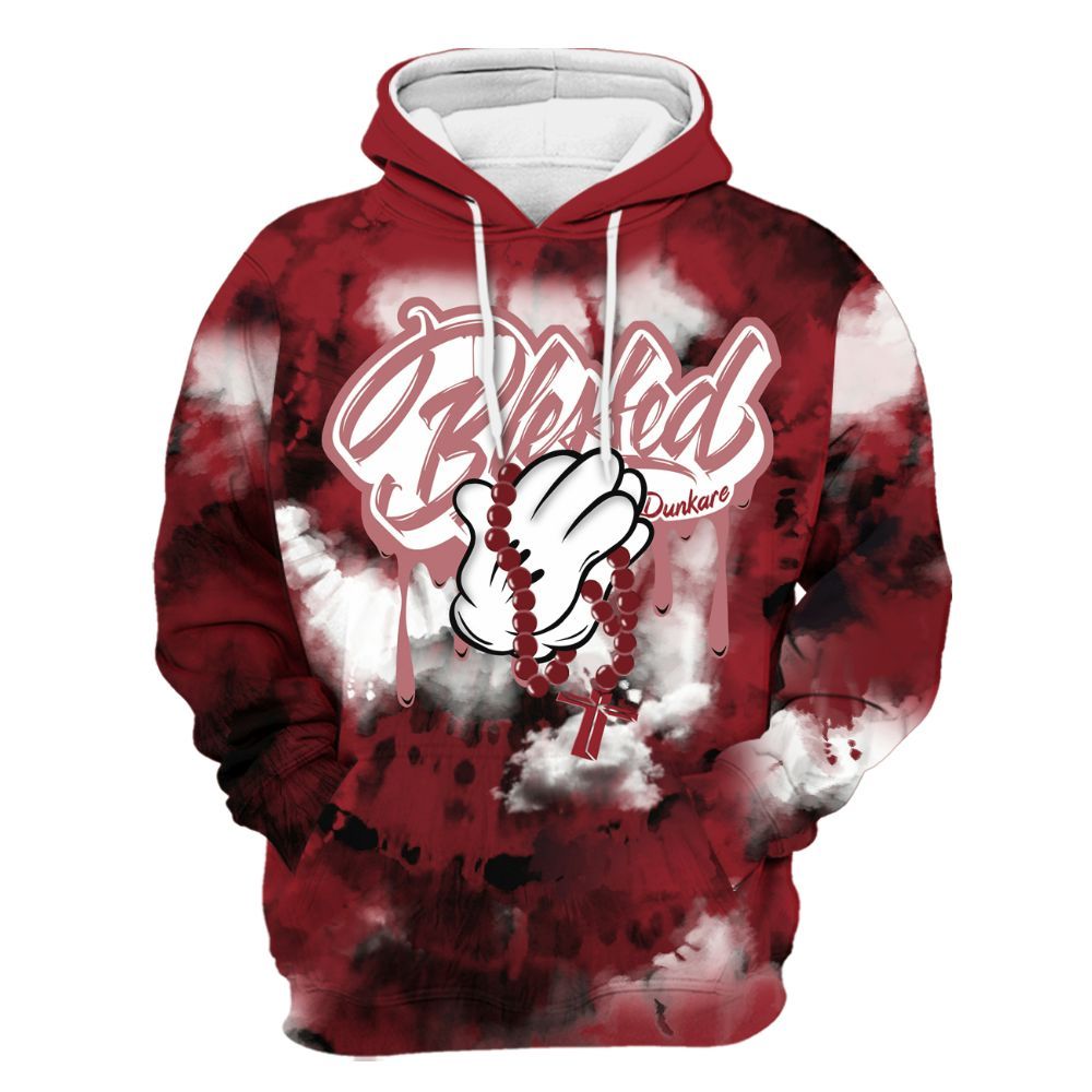 Hoodie To Match High Black Toe Reimagined 1s - God Blessed Tie Dye All Over Print