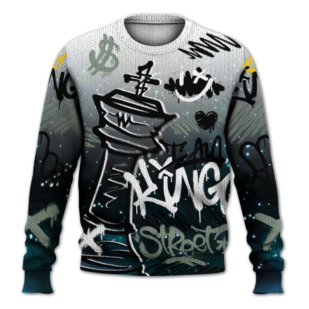 Knitted Sweater To Match Air Foamposite One Galaxy - Street King Chess Streetwear