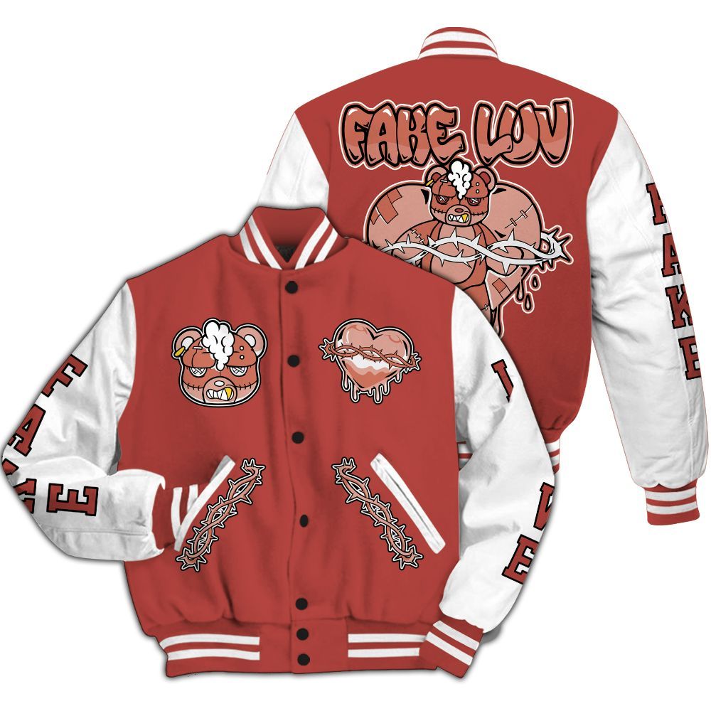 Varsity Jacket To Match Dune Red 13s - False Romance Hugz All Over Print