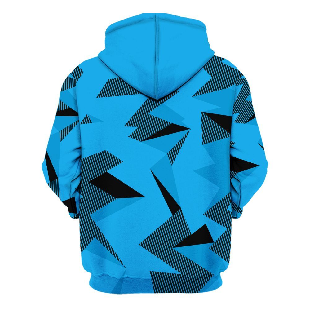 Hoodie To Match Black University Blue 2022 13s - Geometric Camouflage Pattern All Over Print