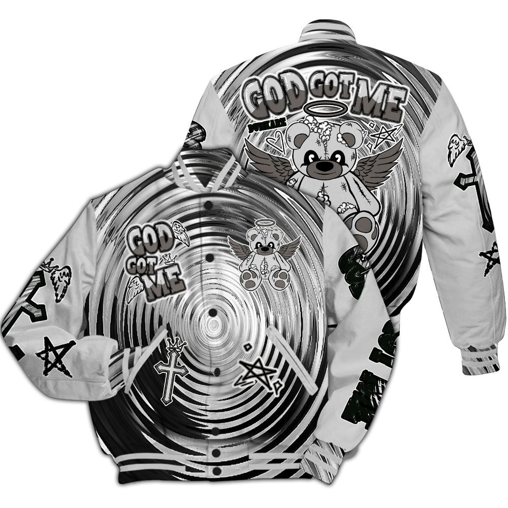 Varsity Jacket To Match Air Foamposite Cat Eye - Gods Guides Me Bear All Over Print
