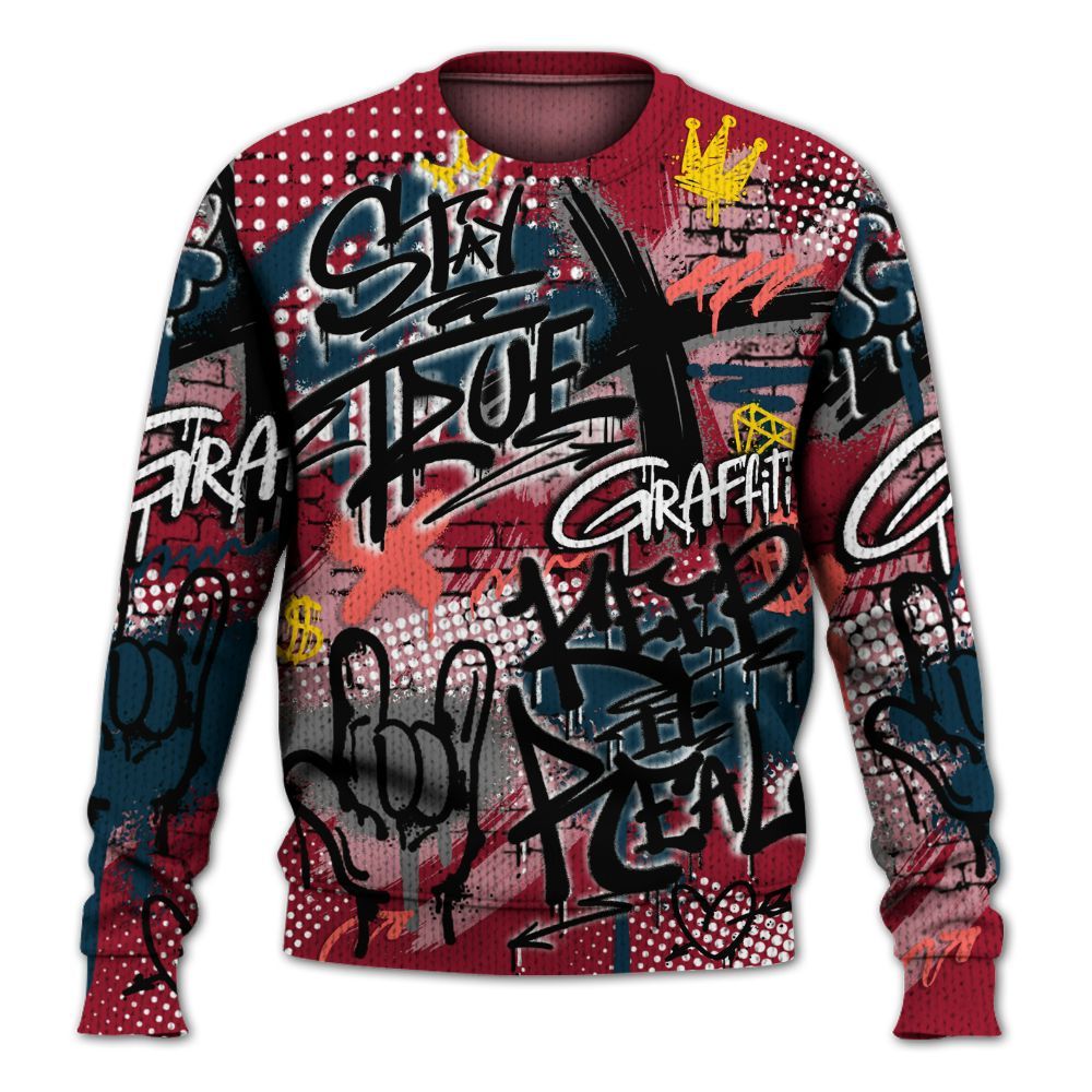 Knitted Sweater To Match Mid Multi Color 2022 1s - True It Real Graffiti Streetwear