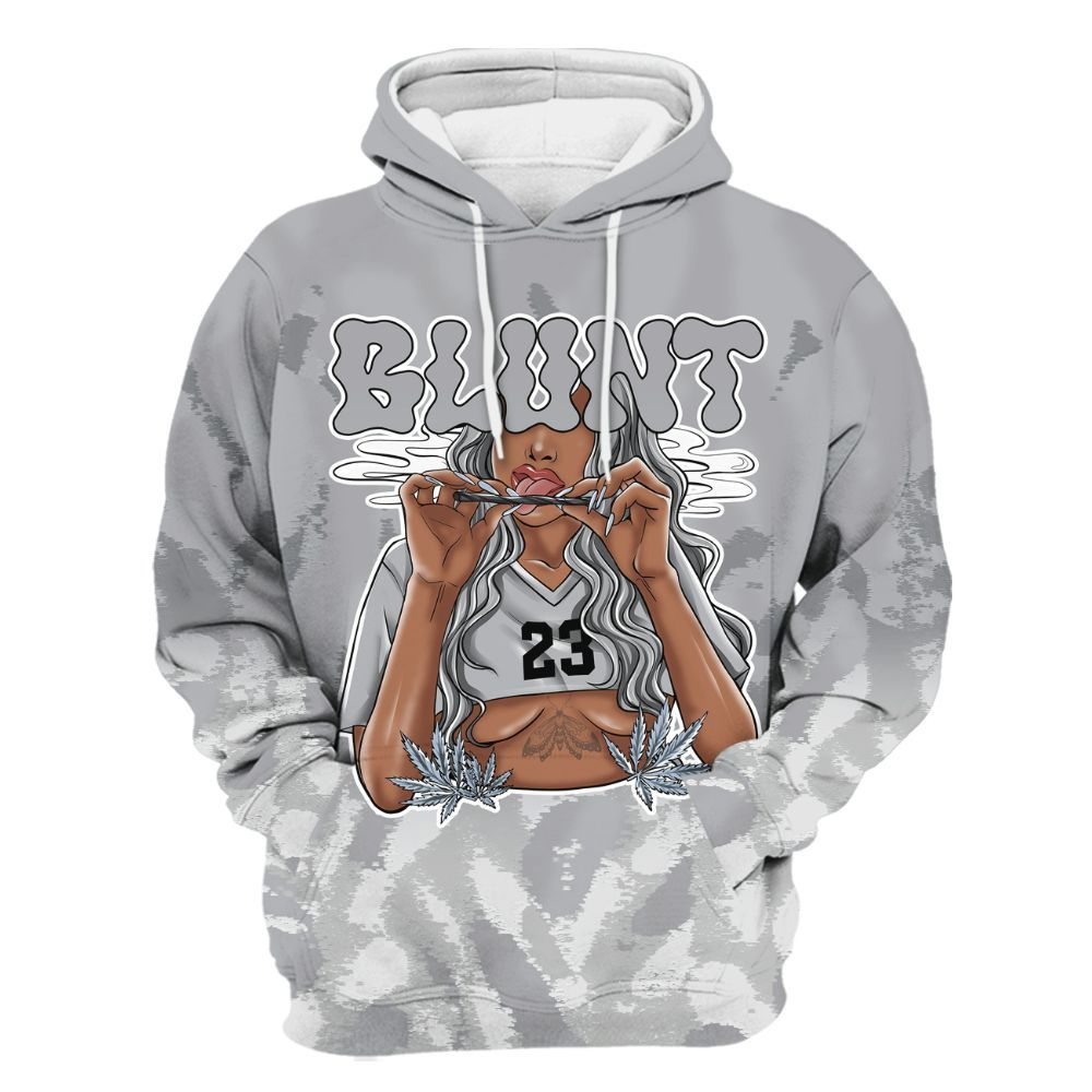 Hoodie To Match Low OG Wolf Grey 1s - Bluntz Burnz All Over Print