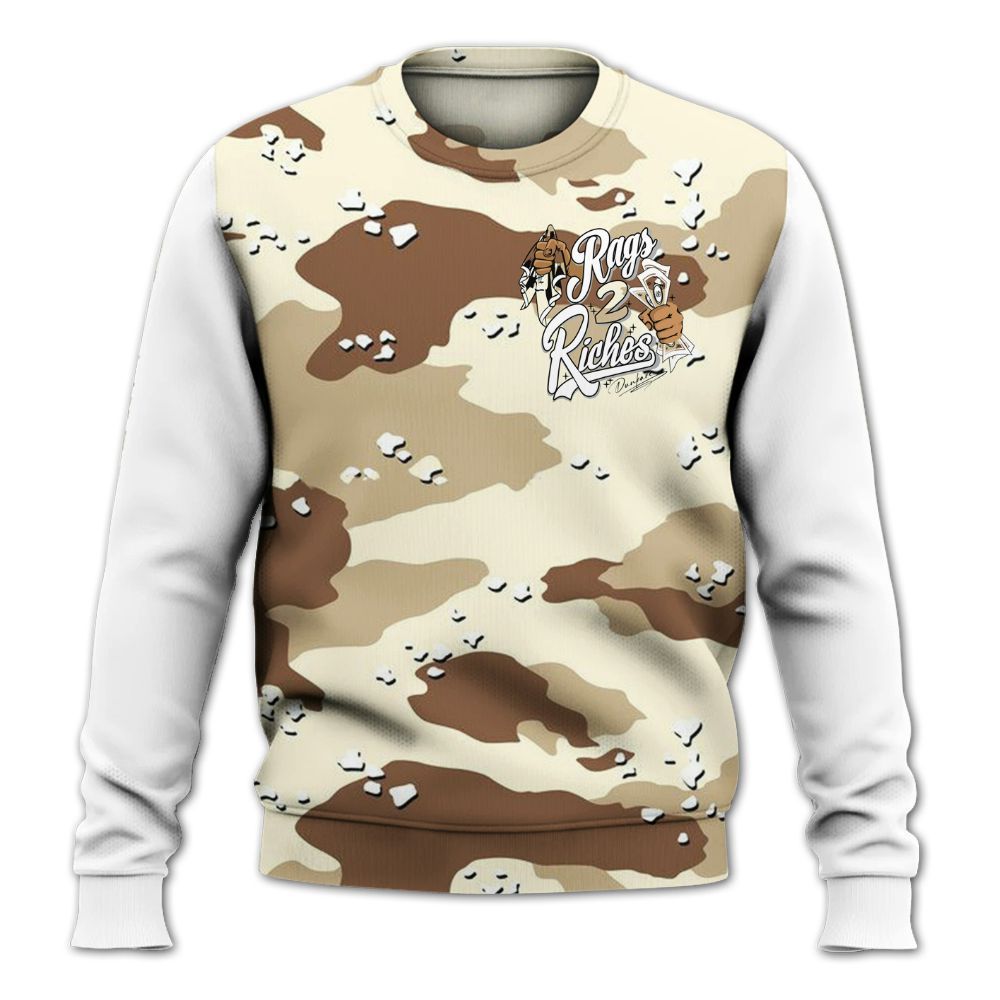 Sweatshirt To Match Desert Camo 3s - Custom Name Rag 2 Riches All Over Print