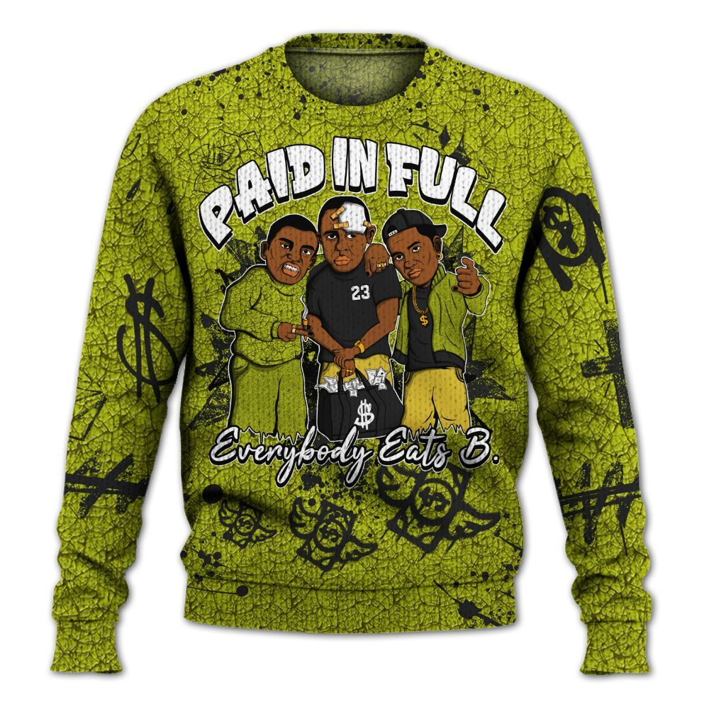 Knitted Sweater To Match Dunk Low QS Halloween Skull - Everybody Paid In Full Crayon