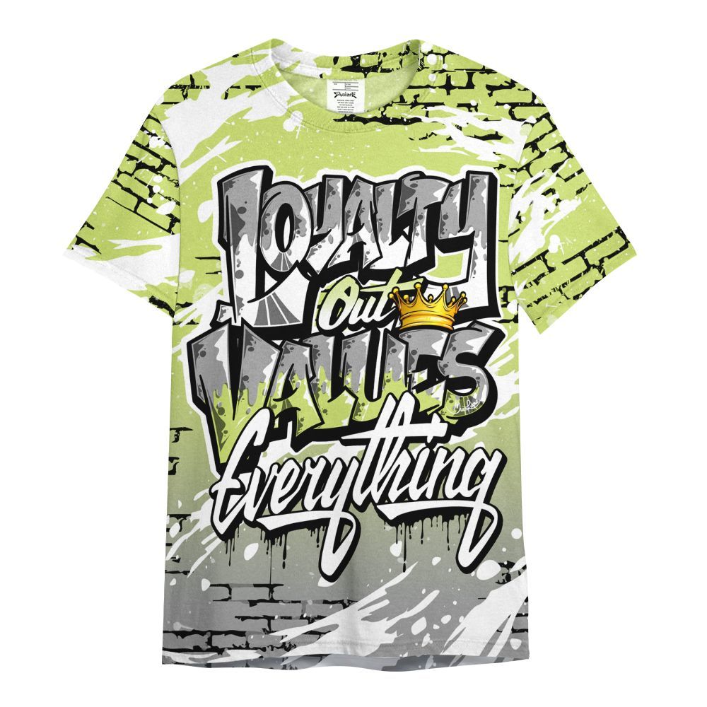 Shirt To Match Light Lemon Twist 4s - Values Of Loyalty Drip All Over Print