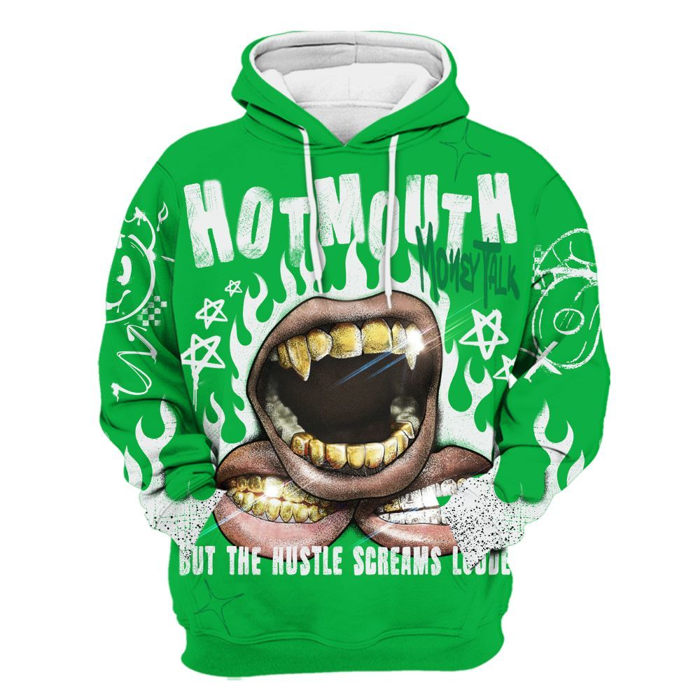 Hoodie To Match Lucky Green 5s - Mouth Burning Street Style All Over Print