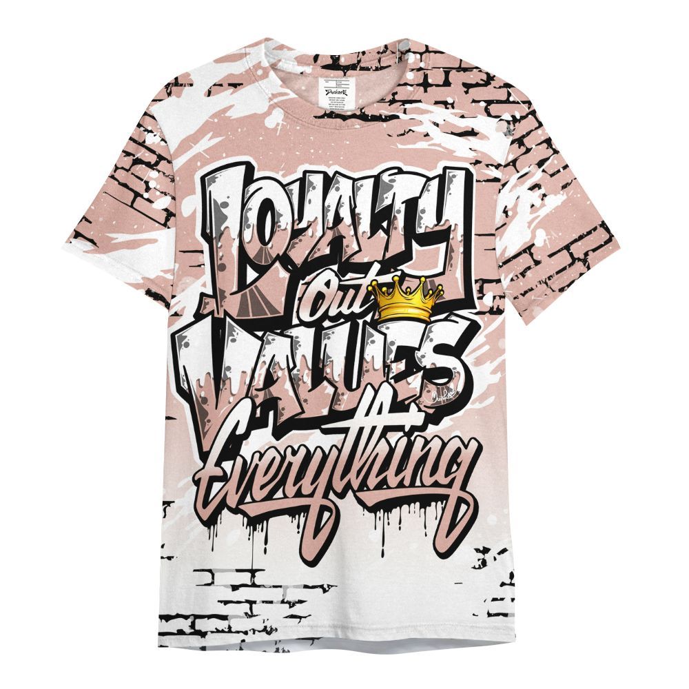 Shirt To Match Dunk Low Pink Velvet - Values Of Loyalty Drip All Over Print