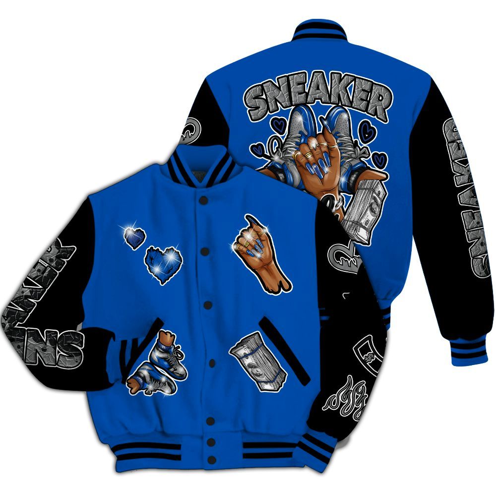 Varsity Jacket To Match Racer Blue 5s - Sneakerz Girlz All Over Print