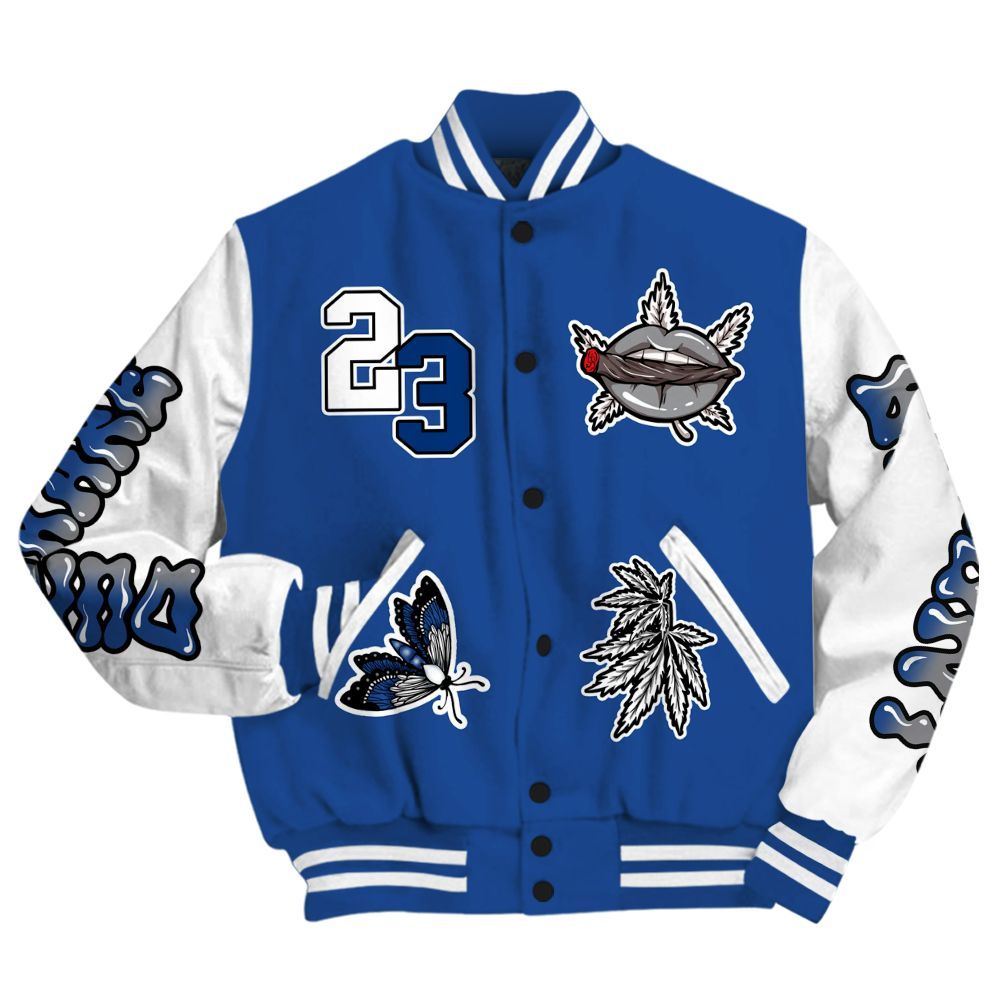 Varsity Jacket To Match High OG True Blue 1s - Bluntz Unique All Over Print