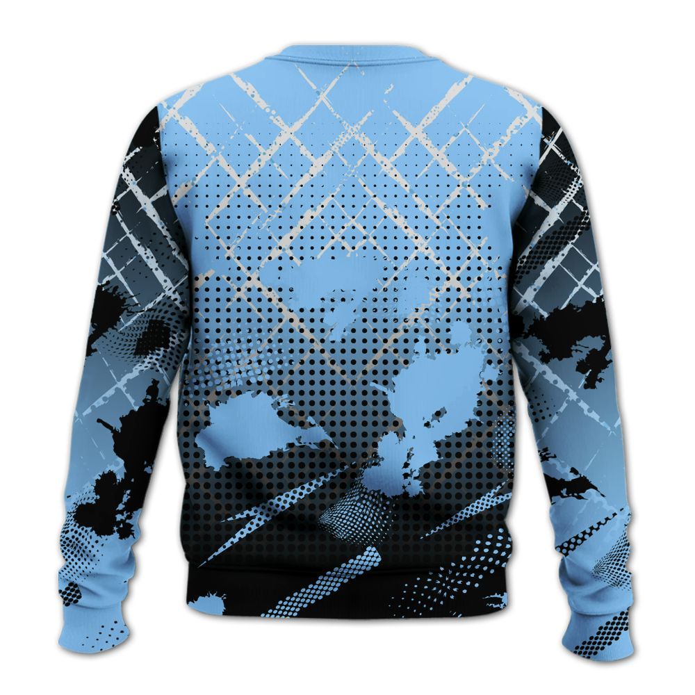 Sweatshirt To Match University Blue 5s - Halftone Stand Business Dripping All Over Print
