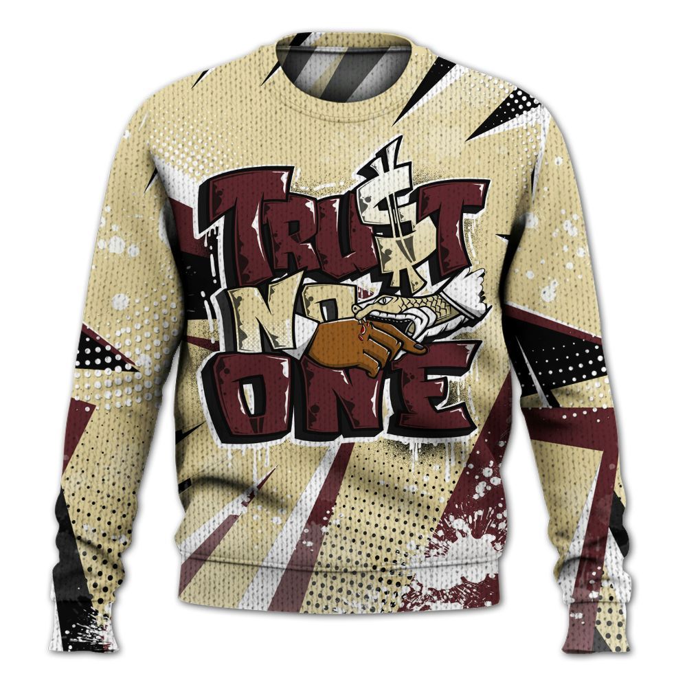 Knitted Sweater To Match Women Phantom 12s - Poly Trust No One Dripping