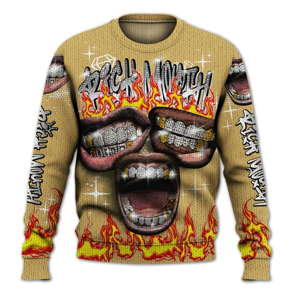 Knitted Sweater To Match Craft Paris 6s - Rich Mouth Fire Rap Retro 90s