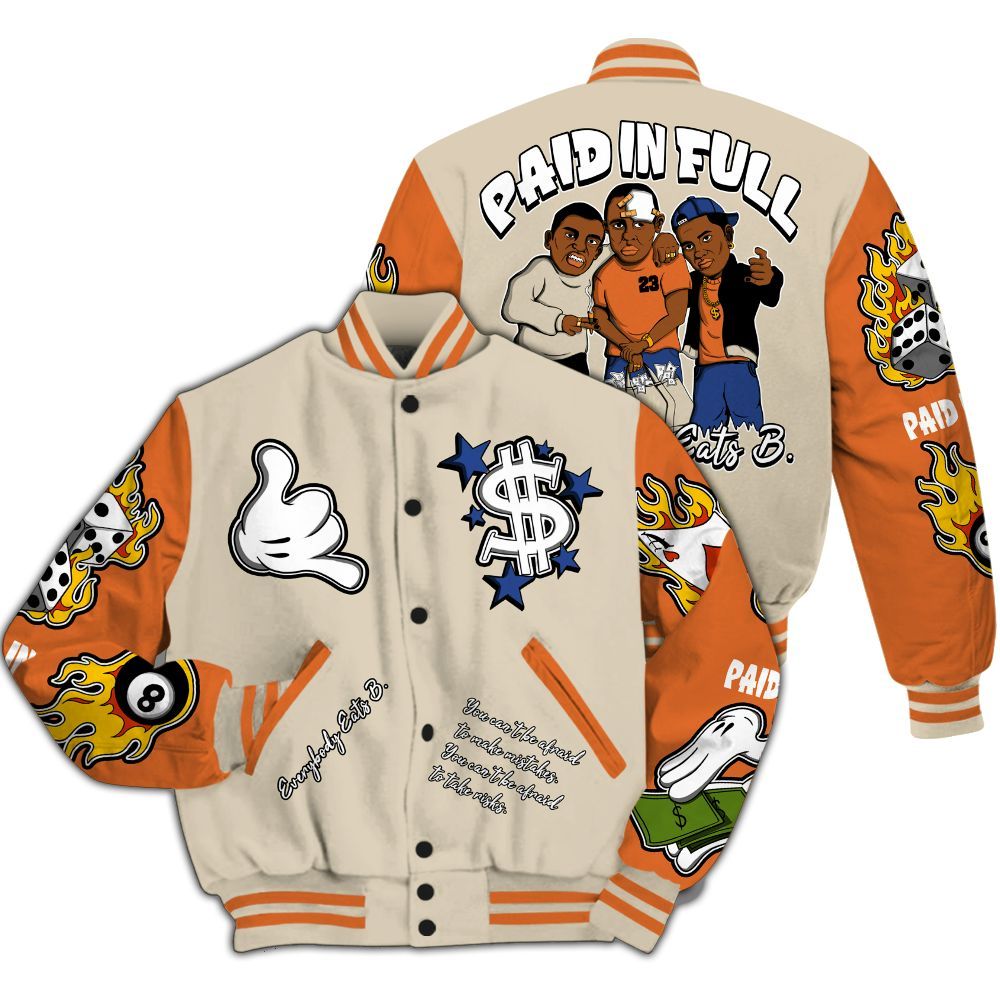 Varsity Jacket To Match Air Max 90 Rattan Birch - Funny Everybody Paid In Full Graphic All Over Print