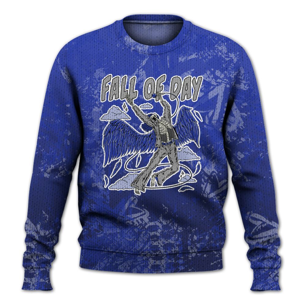 Knitted Sweater To Match Air Max Plus Black Racer Blue - Fall Of Days Skeleton Heart