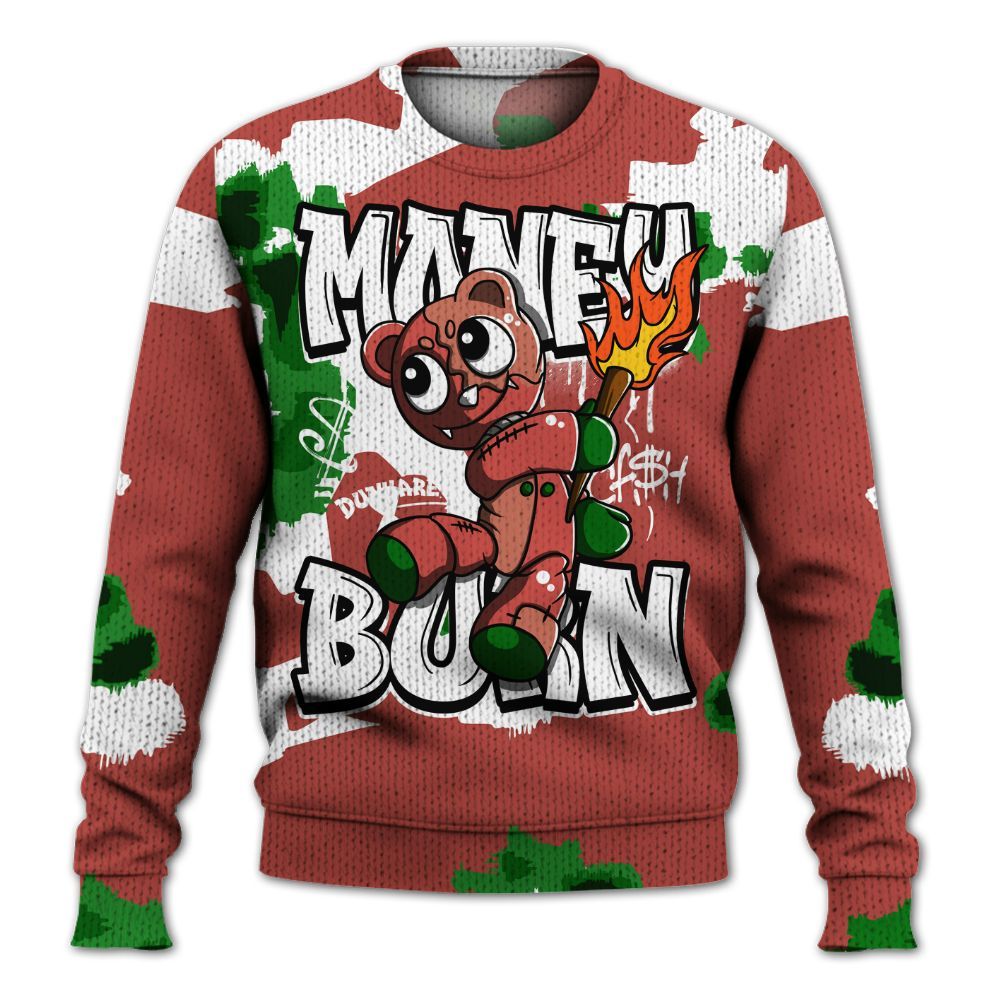 Knitted Sweater To Match Dune Red 13s - Money Burn Retro