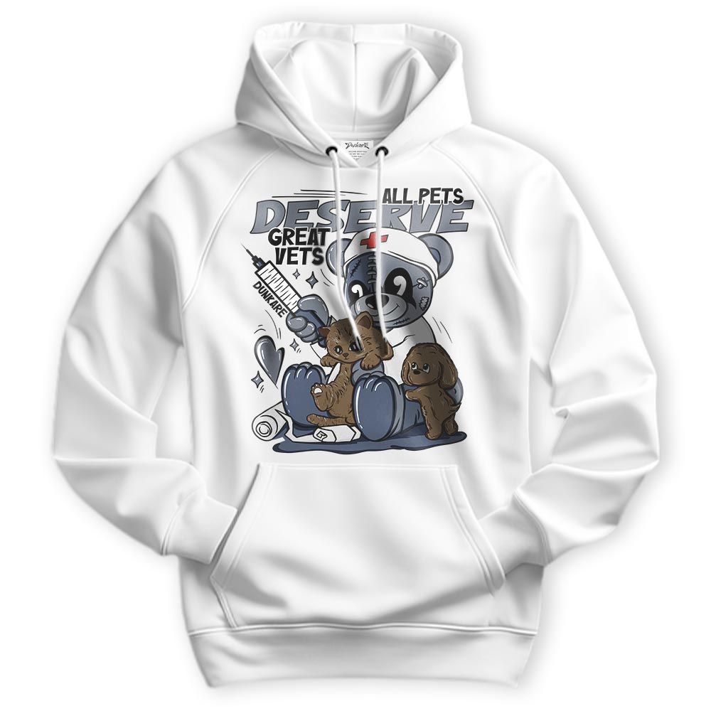 Sweatshirt To Match Low Diffused Blue 11s Hoodie - All Pets Deserve Great Vets Bear Hoodie Unisex