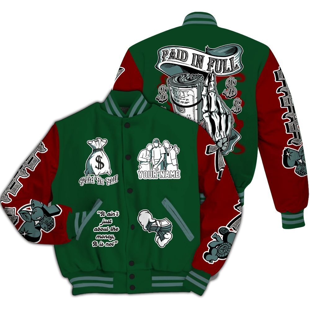 Varsity Jacket To Match Concrete Rose 3s - Paid In Full Baseball Varsity Jacket Custom Name All Over Print