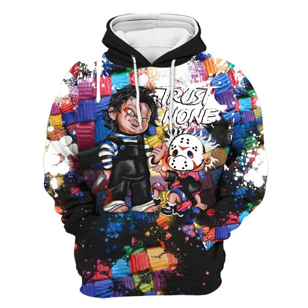 Hoodie To Match Air Rainbow Weave - Trust No One Scary All Over Print