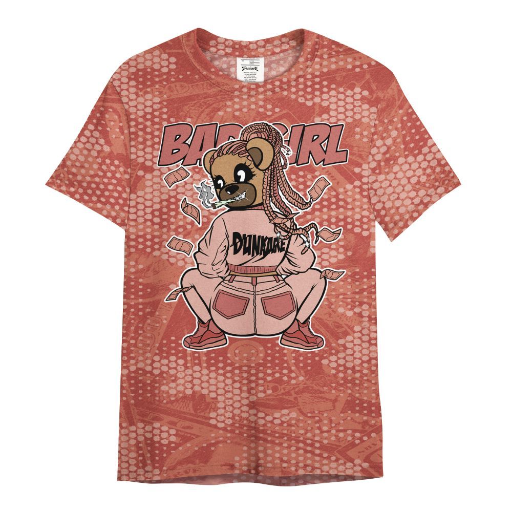 Shirt To Match Dune Red 13s - Rebellious Girl Bear Banknotes Art All Over Print