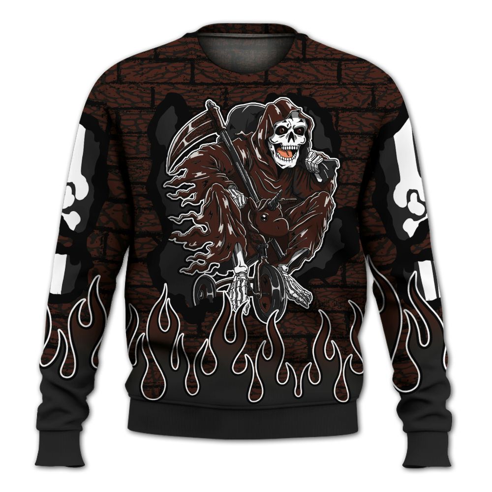 Sweatshirt To Match Air Force 1 Low Halloween Skull 2024 - Self Make Skeleton Crashed All Over Print