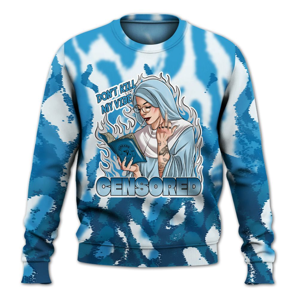 Sweatshirt To Match Powder Blue 9s - Censoredz Burn All Over Print