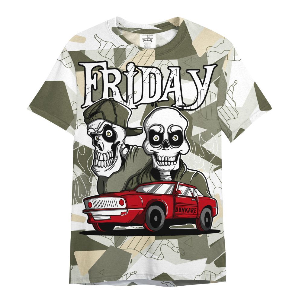 Shirt To Match Low OG Medium Olive 1s - Friday Funny Retro All Over Print