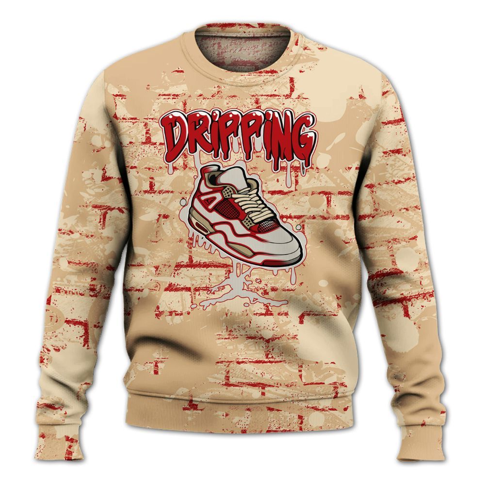 Sweatshirt To Match Dunk Low Strawberry Waffle - Dripping Shoe 4S Graphic Street Art All Over Print
