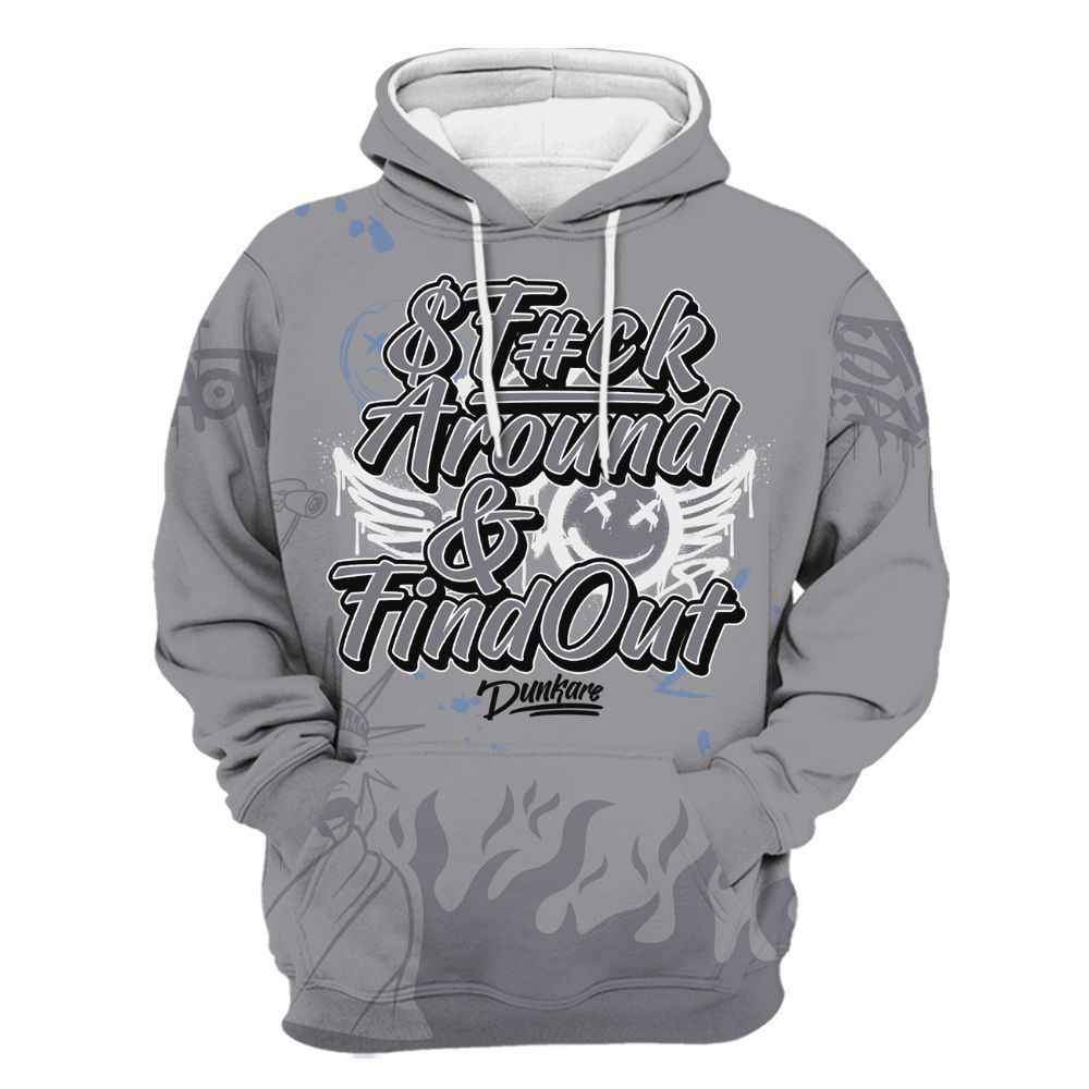 Hoodie To Match Low Cement Grey 11s - Graphic Fck Around Find Out All Over Print