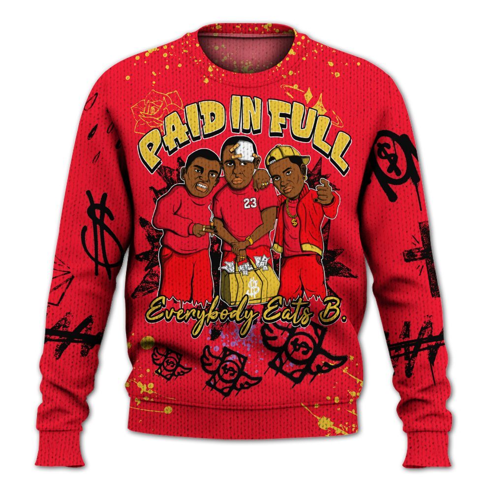 Sweater To Match KD 18 Air Bakin - Everybody Paid In Full Crayon Graphic