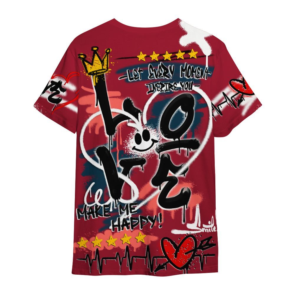 Shirt To Match Mid Multi Color 2022 1s - Happy Love Beats Graffiti Streetwear All Over Print