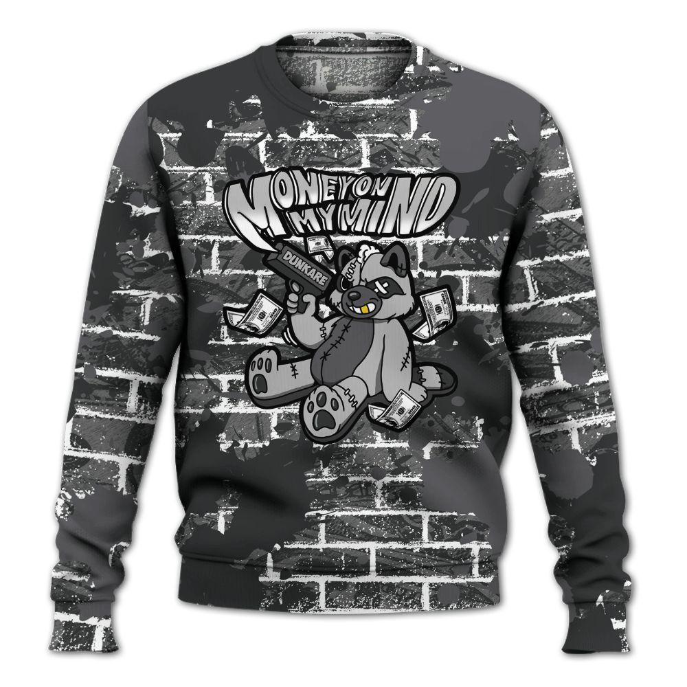 Sweatshirt To Match White Thunder 4s - Money On My Mind Raccoon Brick All Over Print