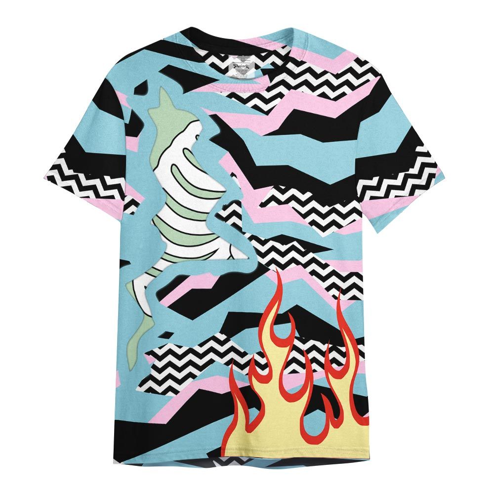 Shirt To Match SB Dunk Low Visty - Retro Geometric Camouflage Flame Shirt