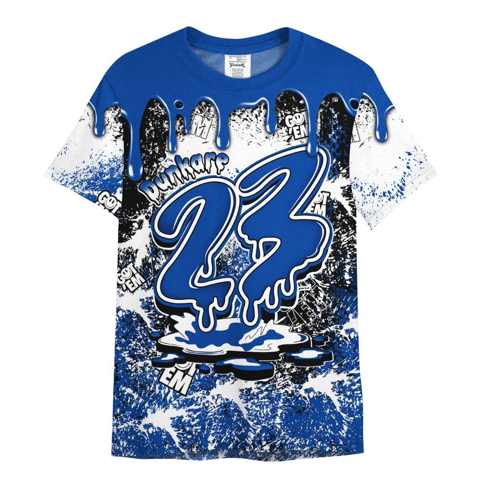 Shirt To Match Hyper Royal 12s - Dripping 23 Drip All Over Print