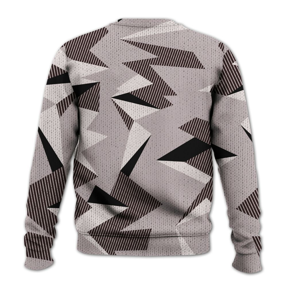 Sweater To Match AMM Air Smokey Mauve 6s - Geometric Camouflage Pattern Graphic