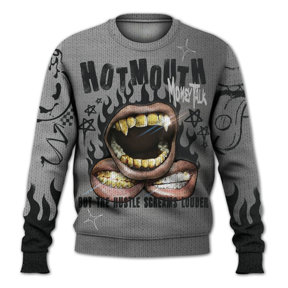 Knitted Sweater To Match Metallic Silver 14s - Mouth Burning Street Style