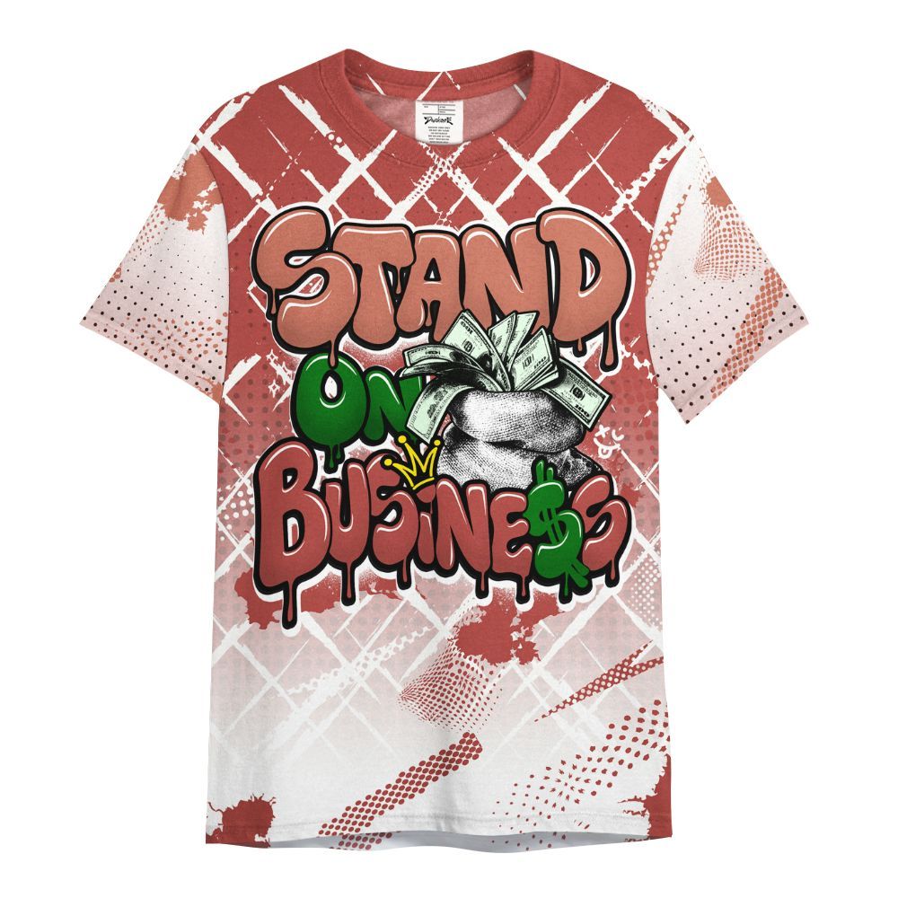 Shirt To Match Dune Red 13s - Halftone Stand Business Dripping All Over Print