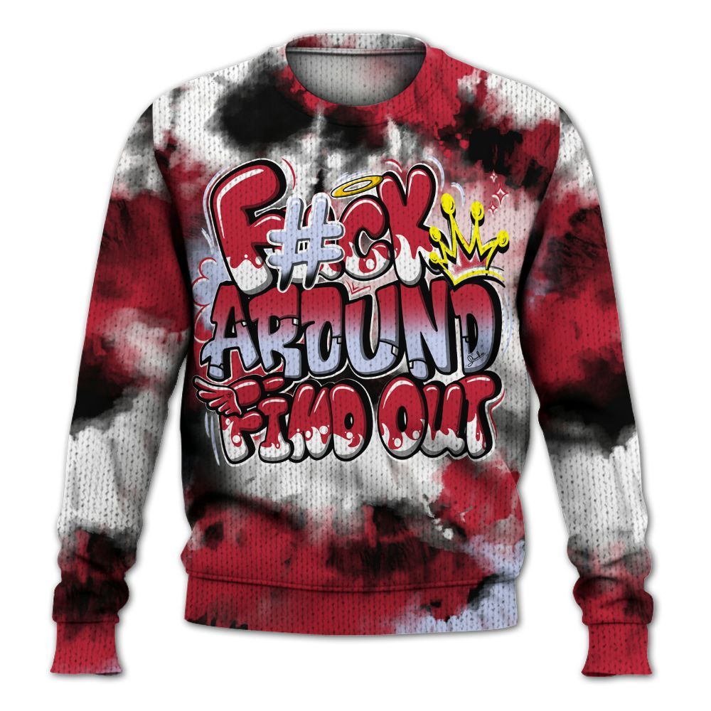 Knitted Sweater To Match Toro Bravo 6s - Tie Dye FK Around Find Out