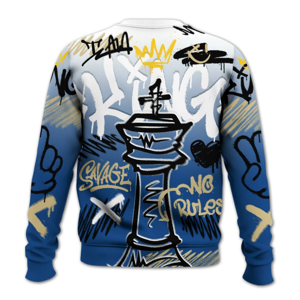 Sweatshirt To Match Air Ship Royal Blue - Street King Chess Streetwear All Over Print